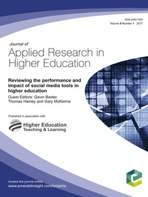 cover image of Journal of Applied Research in Higher Education, Volume 9